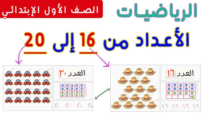 تمارين الأعداد حتى 20 رياضيات اول ابتدائي الفصل الاول